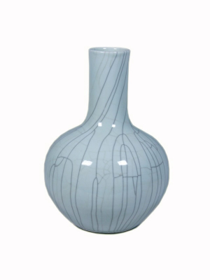 Crackle Celadon Globular Vase