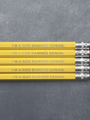 Pencil Pack Of 5 - I'm A God Damned Genius.