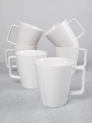 Set Of 6 White Mugs