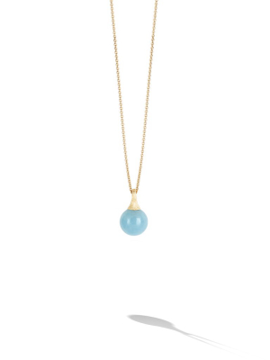 Marco Bicego® Africa Boule Collection 18k Yellow Gold And Aquamarine Pendant