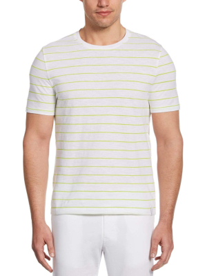 Neon Stripe Crew Neck Tee