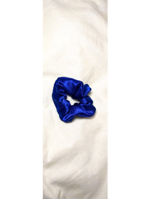 Small Satin Scrunchie In Cobalt Blue