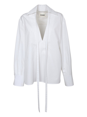 Jil Sander Neck Tie Detail V-neck Blouse