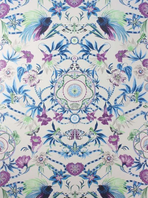 Menagerie Wallpaper In Persian Blue And Lilac By Matthew Williamson For Osborne & Little