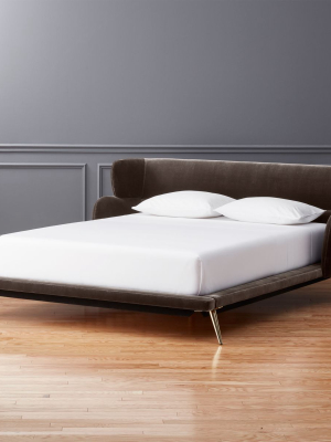 Lunar Velvet Queen Bed