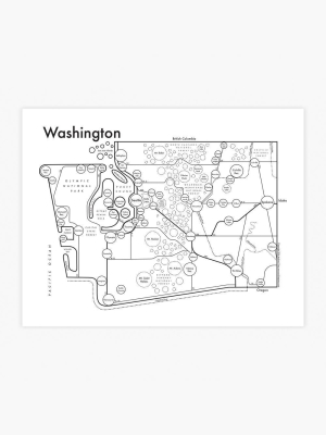Washington State Letterpress Print