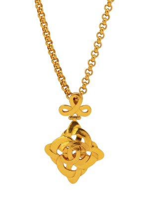 Chanel Quatrefoil Loopy Heart Logo Necklace