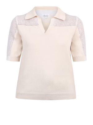 Maison Margiela Sheer-panel Polo-neck Top