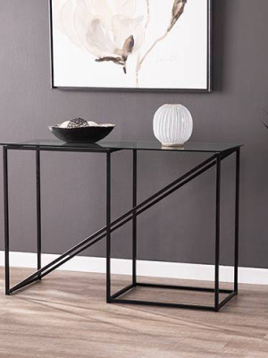 Platan Contemporary Console Table Black - Aiden Lane