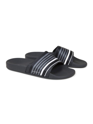 Poolside Slide With Webbing Black/grey