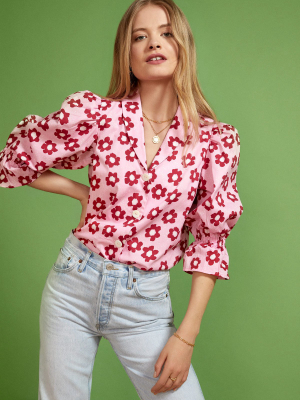 Bretta Pink Floral Cotton Top