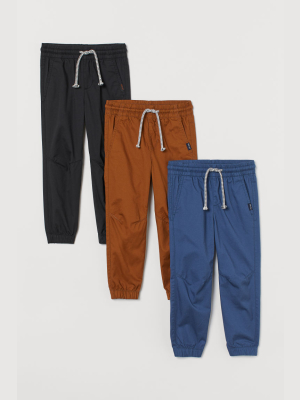 3-pack Twill Joggers