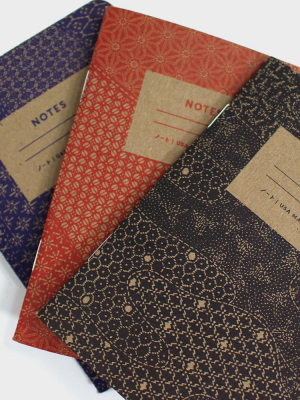 Katazome Pattern Notebook, Black Mist