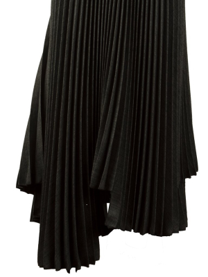 Plan C Asymmetric Pleated Midi Skirt