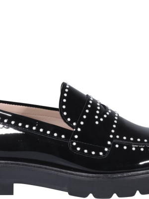 Stuart Weitzman Parker Pearl-embellished Loafers