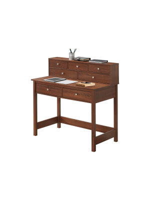 Elegant Desk With Storage Oak - Techni Mobili