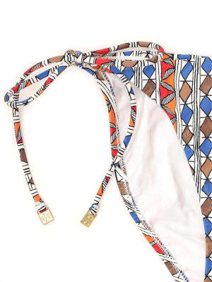 Tory Burch Printed String Bikini Bottoms