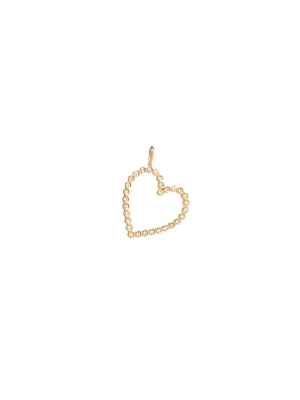 14k Single Diamond Bezel Angled Heart Charm Pendant