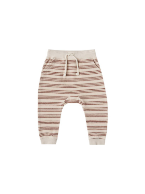 Rylee & Cru Terry Sweatpant In Amber Stripe