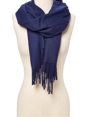 Navy Blue Pashmina Scarf