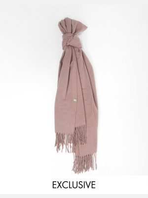 Collusion Unisex Scarf In Dusty Pink