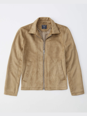 Faux Suede Trucker Jacket