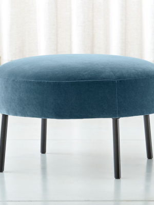 Alex Navy Blue Velvet Ottoman