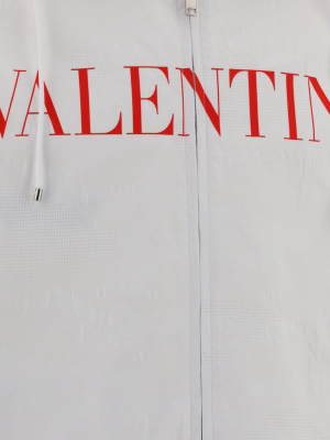 Valentino Logo Print Hooded Jacket