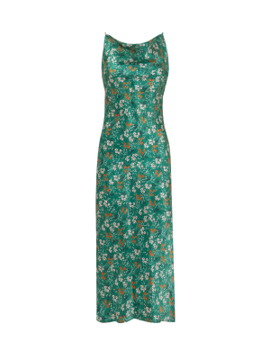 L'autre Chose Floral Printed Side-slit Dress