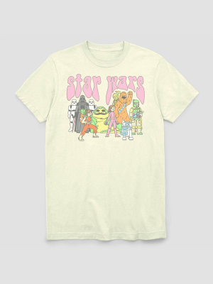 Men's Star Wars Psychedelic Characters Short Sleeve T-shirt