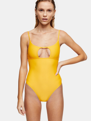 Considered Recycled Orange Cut Out Swimsuit