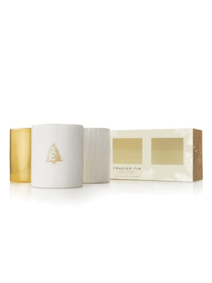 Frasier Fir Gilded Candle Trio Set