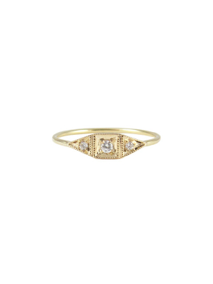 Mini Deco Point Ring - Diamond