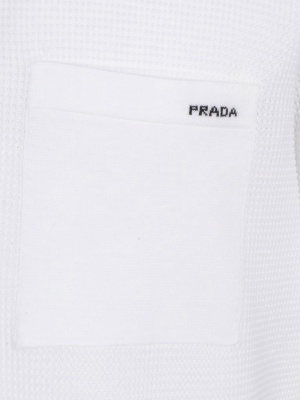 Prada Striped Trim Polo Shirt