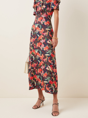 Bianca Printed Silk Midi Dress