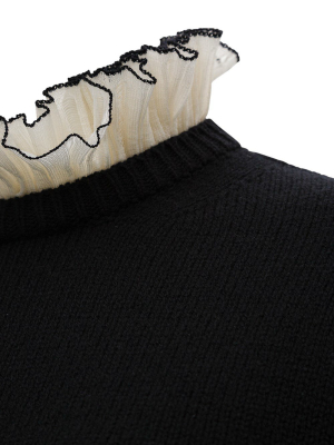 Alexander Mcqueen Ruffled Neck Knitted Sweater