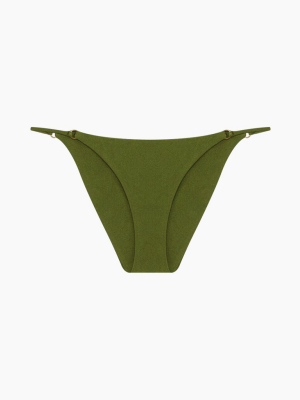 Aria Thin Side Straps Bikini Bottom - Eden Green