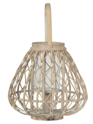 Coconio Wood Lattice Lantern Tapered - A&b Home