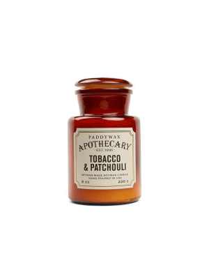 Apothecary 8 Oz Candle - Tobacco + Patchouli