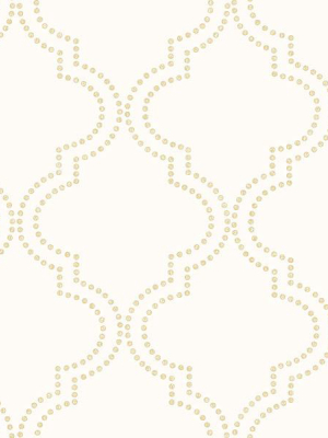 Tetra Cream Quatrefoil Wallpaper From The Symetrie Collection By Brewster Home Fashions