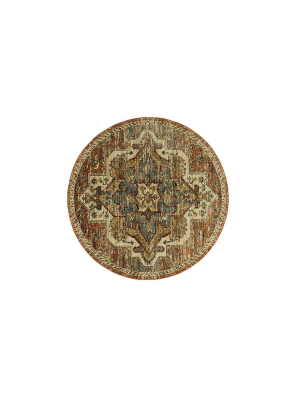 Elements Kasbar Round Rug - Spice