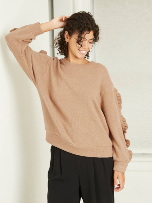 Women's Ruffle Sleeve Sweatshirt - A New Day™