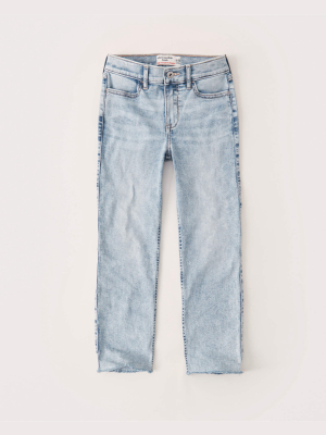 High Rise Straight Ankle Jeans