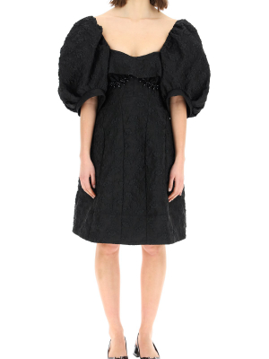 Simone Rocha Embellished Jacquard Mini Dress