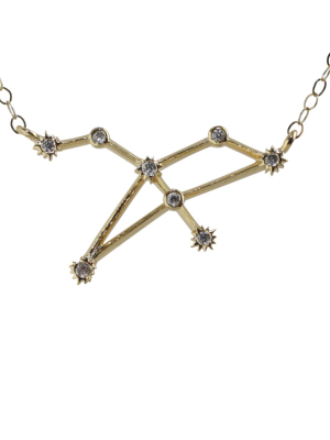 Leo Constellation Cz Outline Necklace