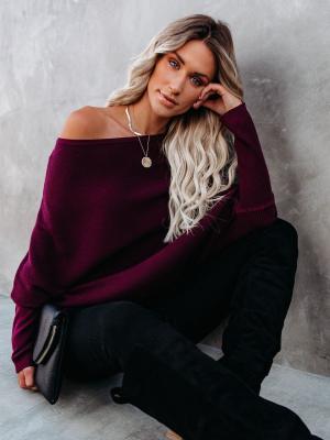 All That Ribbed Cashmere Blend Sweater - Wine
