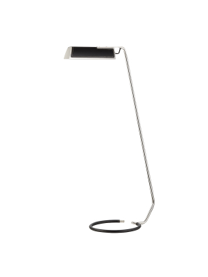 Holtsville Floor Lamp With Black Leather