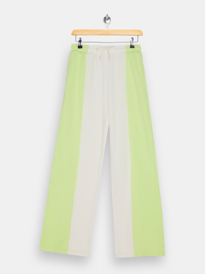 Lime Green Panel Slouch Sweatpants