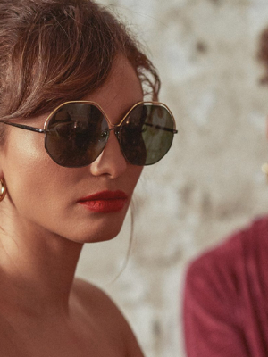 Lorena Oversized Sunglasses In Nickel