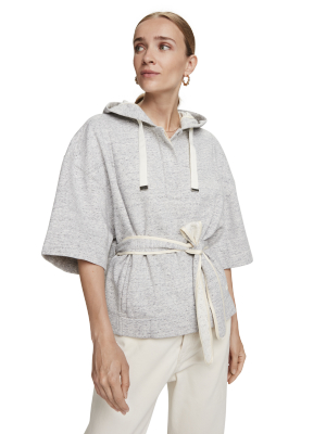 100% Cotton Short Sleeve Poncho-style Sweatshirt